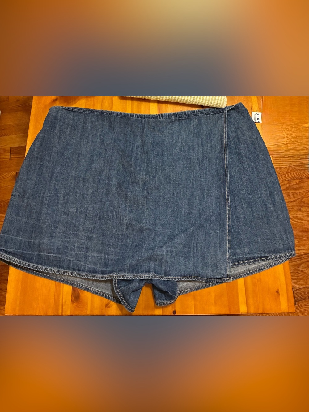Old Navy Dark Blue Denim Skort with Inner Shorts